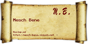 Mesch Bene névjegykártya